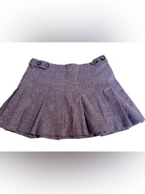 Aritzia Talula Babaton Wool Blend Pleated Mini Skirt Purple Tweed Size 2